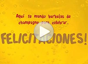 Felicitaciones ecard. te mando burbujas de champagne!