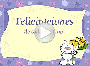 Tarjeta animada de Felicitaciones. De todo corazn