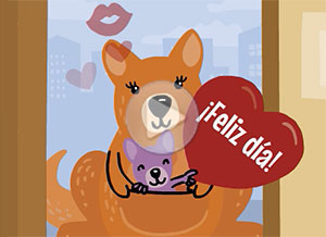 Felicitaciones ecard. te mando besos en tu da