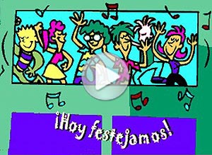 Tarjeta animada de Fiestas. hoy festejamos!