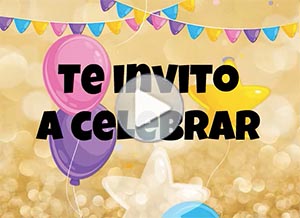 Tarjeta animada de Invitaciones. Te invito a celebrar