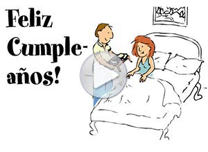 Tarjeta animada de Cumpleaños. de mujer a mujer