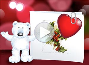 Tarjeta animada de Navidad. adjunto todo mi amor a esta tarjeta