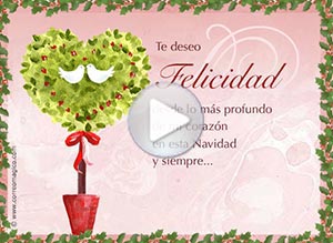 Tarjeta animada de Navidad. te deseo felicidad, mi amor