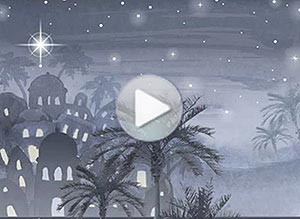 Tarjeta animada de Navidad. aquella noche de paz