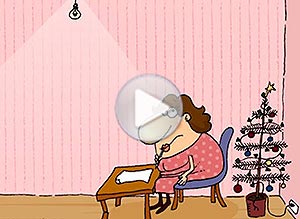 Tarjeta animada de Navidad. reiterando pedido a santa