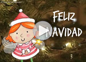 Tarjeta animada de Navidad. Magia navidea