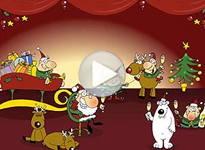 Tarjeta animada de Navidad. de parte de todo nosotros