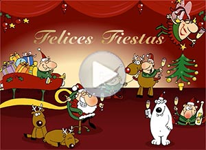 Tarjeta animada de Navidad. de parte de todos nosotros	