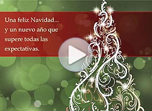 Tarjeta animada de Navidad. Buenos deseos