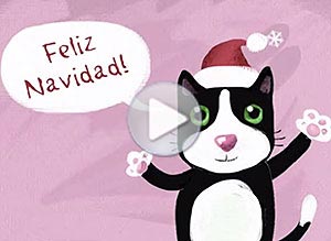 Tarjeta animada de Navidad. a la distancia te recuerdo