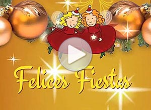 Tarjeta animada de Navidad. hadas de la navidad
