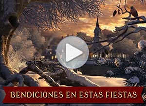 Tarjeta animada de Navidad. bendiciones en estas fiestas