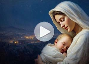 Tarjeta animada de Navidad. El nacimiento de nuestro Seor