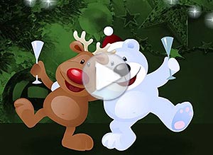 Tarjeta animada de Navidad. por nuestra amistad