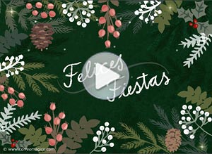 Tarjeta animada de Navidad. Felices Fiestas