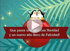 Tarjeta animada de Navidad. No importan las distancias