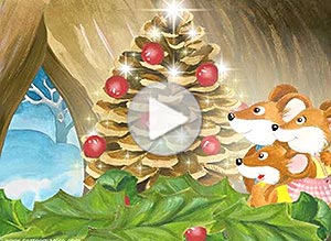 Tarjeta animada de Navidad. amor y paz