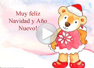 Tarjeta animada de Navidad. recordndote en las fiestas
