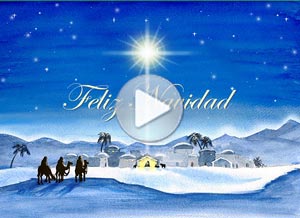 Tarjeta animada de Navidad. Feliz Navidad