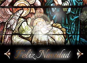 Tarjeta animada de Navidad. milagro sagrado	