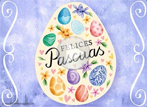 Tarjeta animada de Pascuas. Paz, esperanza y alegra