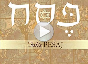 Tarjeta animada de Judaísmo. Amor, Felicidad y Paz en Pésaj