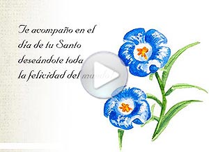 Tarjeta animada de Santos. toda la felicidad del mundo