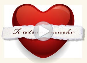 Te extraño ecard. te envo mi corazn a la distancia