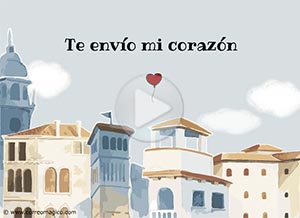 Te extraño ecard. te envo mi corazn
