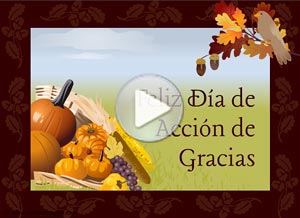 Tarjeta animada de Thanksgiving. Momento de agradecer 