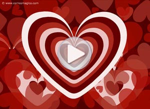 Tarjeta animada de San Valentín, Feliz da, de todo corazn.