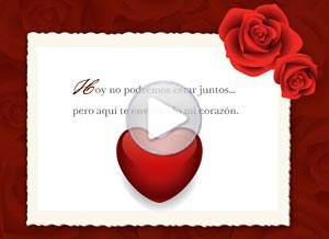 Tarjeta animada de San Valentín, Te envo mi corazn a la distancia.