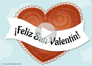Tarjeta animada de San Valentín. Amigos y amores