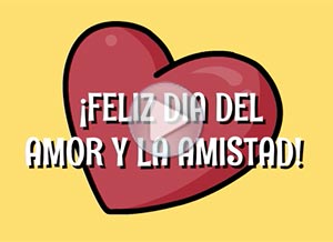 Tarjeta animada de San Valentín. Feliz Da del Amor y la Amistad