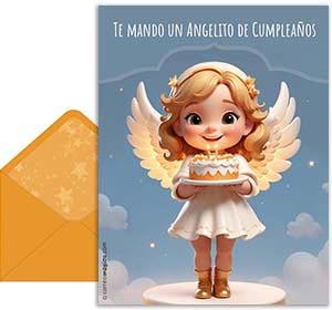 Tarjeta 3D de cumpleanos.asp gratis. Angelito de Cumpleaos