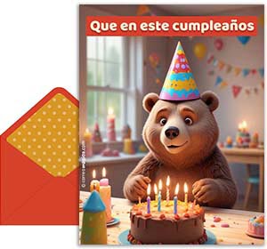 Tarjeta 3D de  gratis. Deseos de cumpleaos