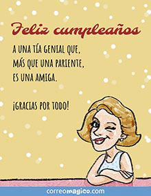 Feliz cumpleaos a una ta genial que, ms que una pariente, es una amiga. 
Gracias por todo!