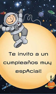 Te invito a un cumpleaos muy espacial