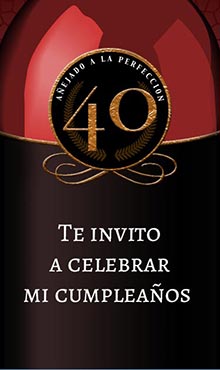 <p>				Tarjeta con etiqueta de vino para invitar a fiesta de cumpleaos de 40 aos. </p><div><b>Texto</b>: Aejado a la perfeccin. Te invito a celebrar mi cumpleaos						</div>