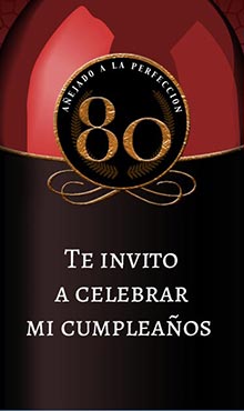 <p>				Tarjeta con etiqueta de vino para invitar a fiesta de cumpleaos de 80 aos. </p><div><br /></div><div><b>Texto</b>: Aejado a la perfeccin. Te invito a celebrar mi cumpleaos						</div>