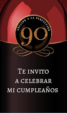 <p>				Tarjeta con etiqueta de vino para invitar a fiesta de cumpleaos de 90 aos. </p><div><b>Texto</b>: Aejado a la perfeccin. Te invito a celebrar mi cumpleaos						</div>