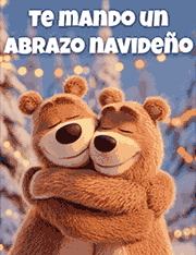 Tarjeta giratoria con video de  gratis. Abrazo navideo