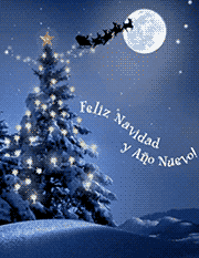 Tarjeta giratoria con video de  gratis. Tarjeta de Felices Fiestas