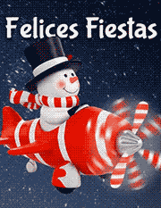 Tarjeta giratoria con video de  gratis. Tarjeta de Felices Fiestas