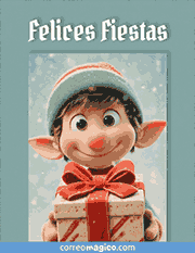 Tarjeta giratoria con video de  gratis. Felices Fiestas