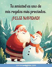Tarjeta de Navidad gratis. El regalo de tu amistad 