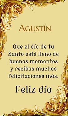 Que el dia de tu santo este lleno de buenos momentos y recibas muchas felicitaciones mas.