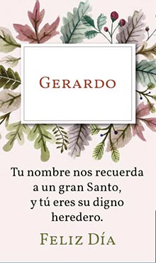 Tu nombre nos recuerda a un gran Santo, y tu eres su digno heredero