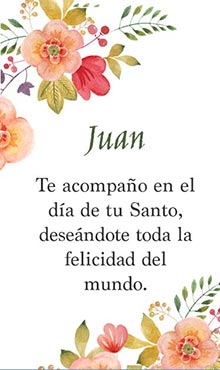 Te acompao en el dia de tu Santo, deseandote toda la felicidad del mundo